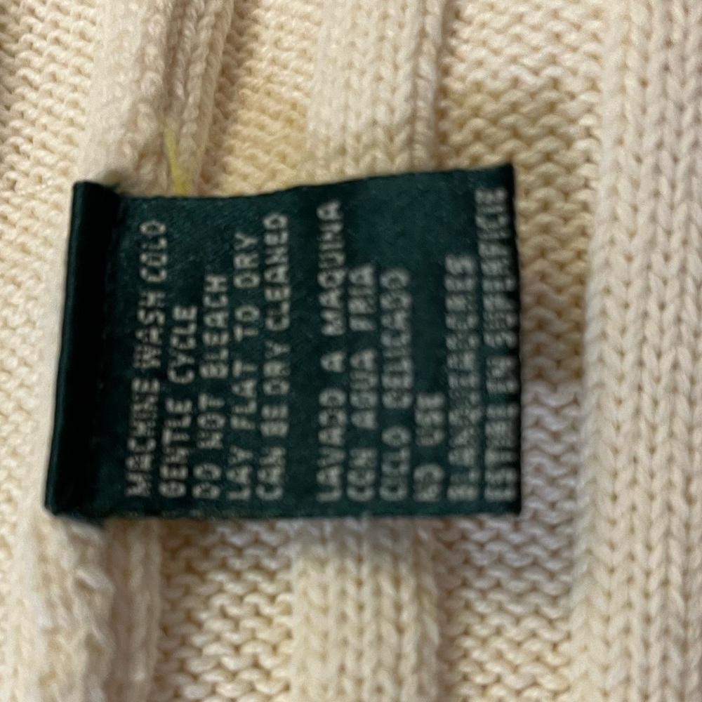 LAUREN RALPH LAUREN CREAM MOCK NECK RIBBED 1/4 ZIP LS SWEATER SIZE LARGE - Picture 15 of 15